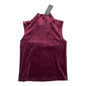 Carmar velvety velour burgundy cropped tank XS NWT